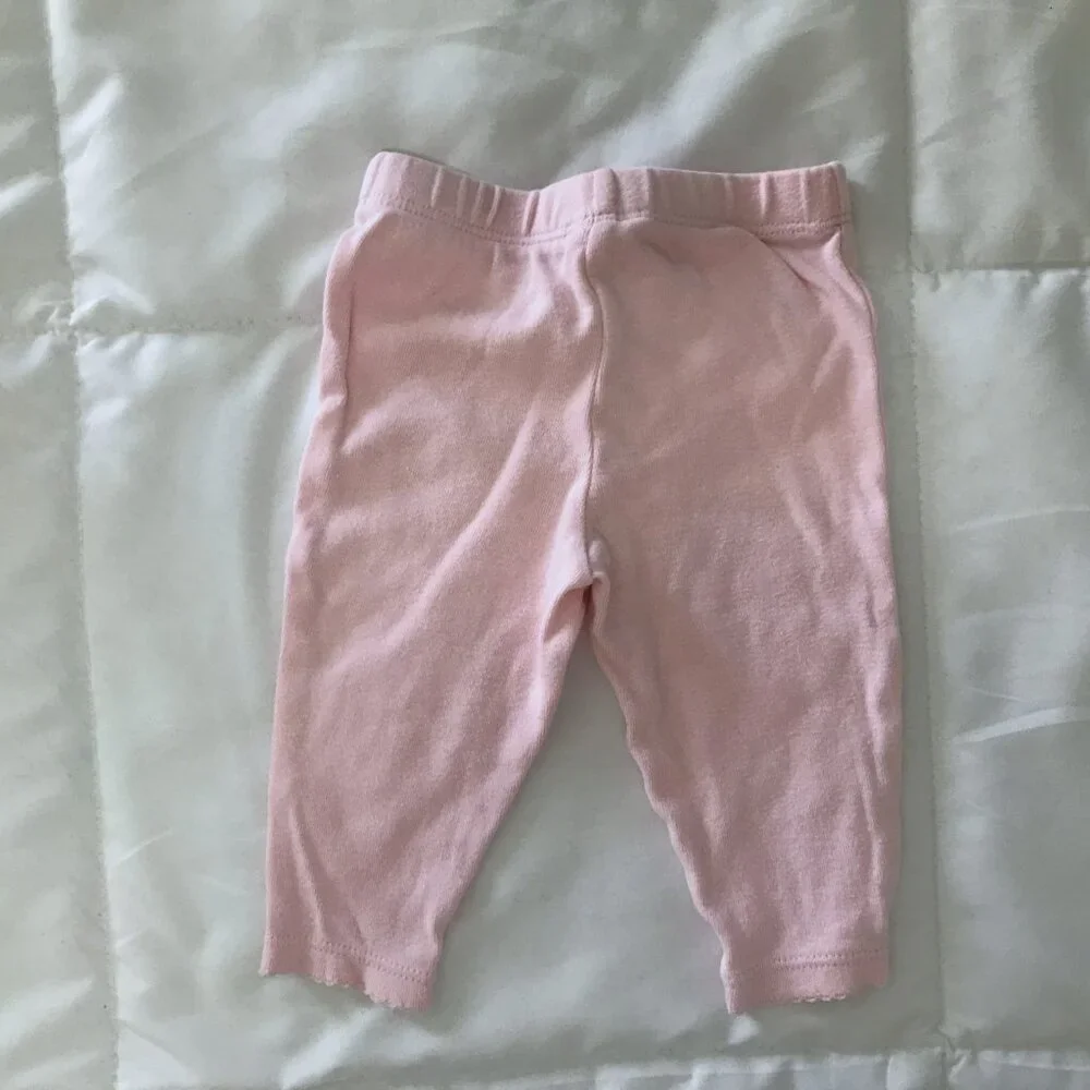 Carters and Faded Glory Pink Jogger Pants Bundle Infant Girl 0-3 mos
